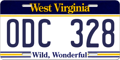 WV license plate ODC328