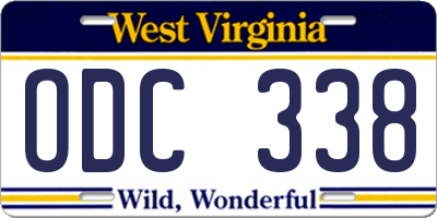 WV license plate ODC338