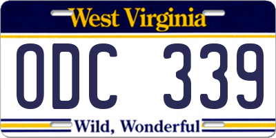 WV license plate ODC339