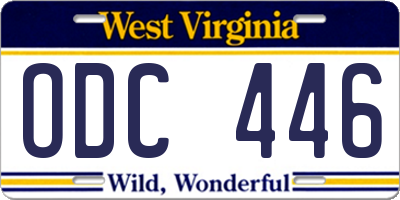 WV license plate ODC446
