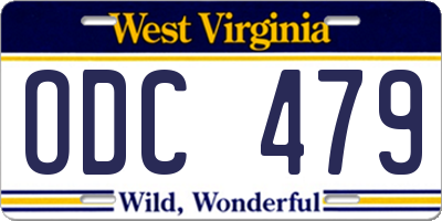 WV license plate ODC479