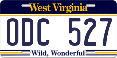 WV license plate ODC527