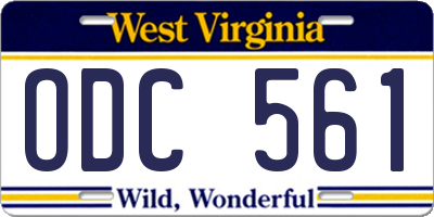 WV license plate ODC561