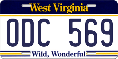 WV license plate ODC569