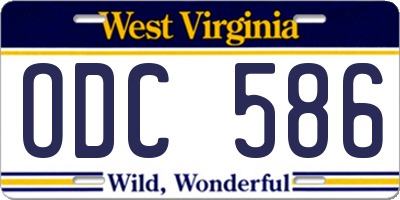 WV license plate ODC586