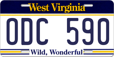 WV license plate ODC590