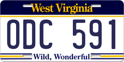 WV license plate ODC591