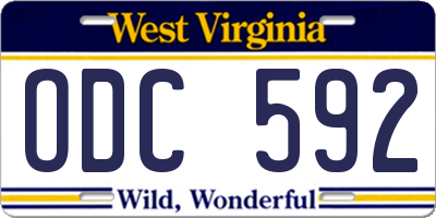 WV license plate ODC592