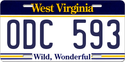 WV license plate ODC593