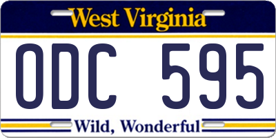 WV license plate ODC595