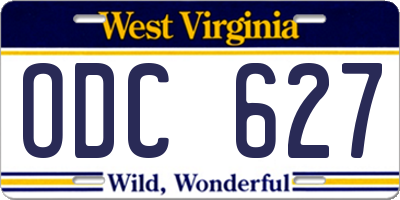 WV license plate ODC627