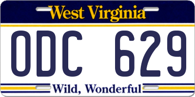 WV license plate ODC629