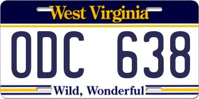WV license plate ODC638
