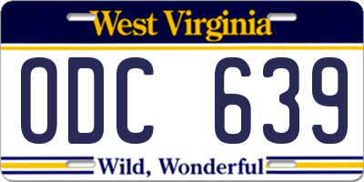 WV license plate ODC639