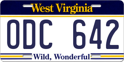 WV license plate ODC642
