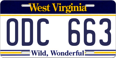 WV license plate ODC663