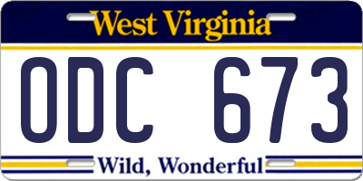 WV license plate ODC673