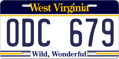 WV license plate ODC679
