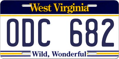 WV license plate ODC682
