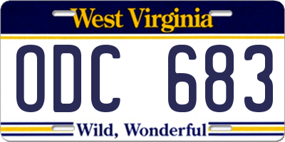 WV license plate ODC683