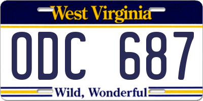 WV license plate ODC687