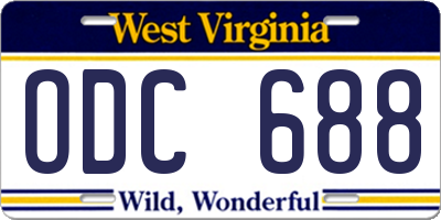 WV license plate ODC688