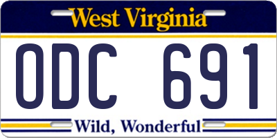 WV license plate ODC691