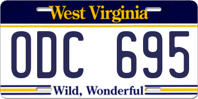 WV license plate ODC695