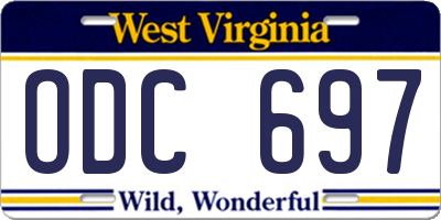 WV license plate ODC697