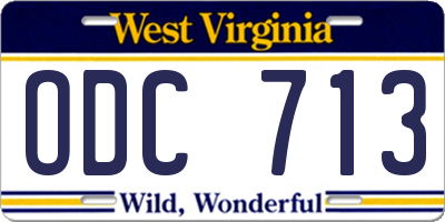 WV license plate ODC713