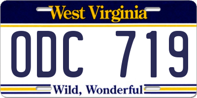 WV license plate ODC719