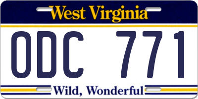 WV license plate ODC771