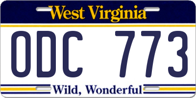 WV license plate ODC773