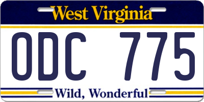 WV license plate ODC775