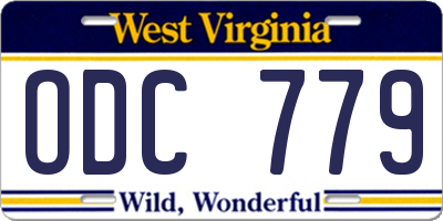 WV license plate ODC779