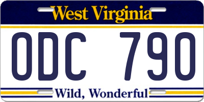 WV license plate ODC790