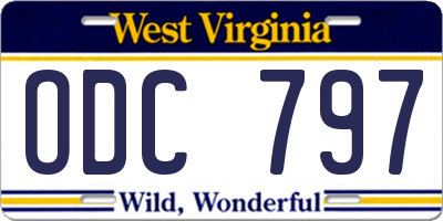 WV license plate ODC797