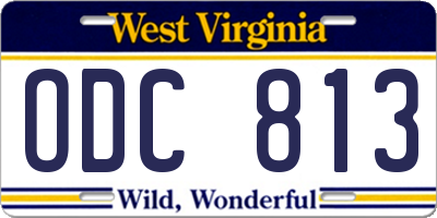 WV license plate ODC813