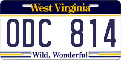 WV license plate ODC814