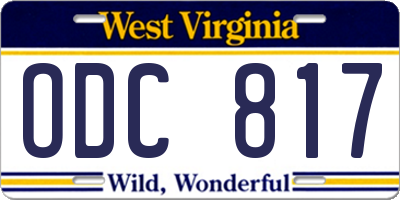 WV license plate ODC817