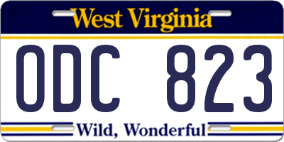 WV license plate ODC823