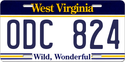 WV license plate ODC824