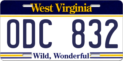 WV license plate ODC832