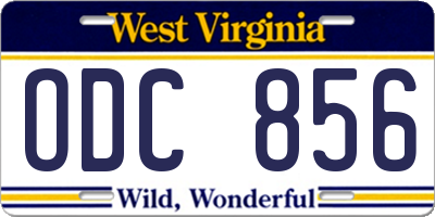 WV license plate ODC856