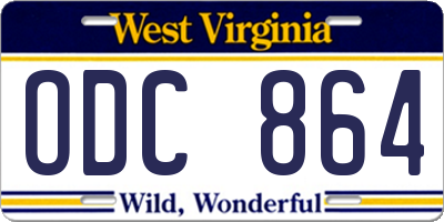 WV license plate ODC864