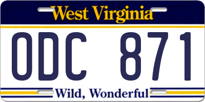 WV license plate ODC871