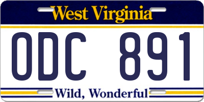 WV license plate ODC891