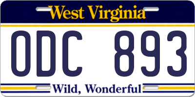WV license plate ODC893