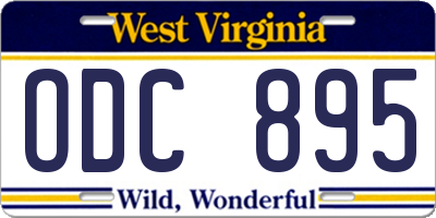 WV license plate ODC895