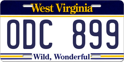 WV license plate ODC899